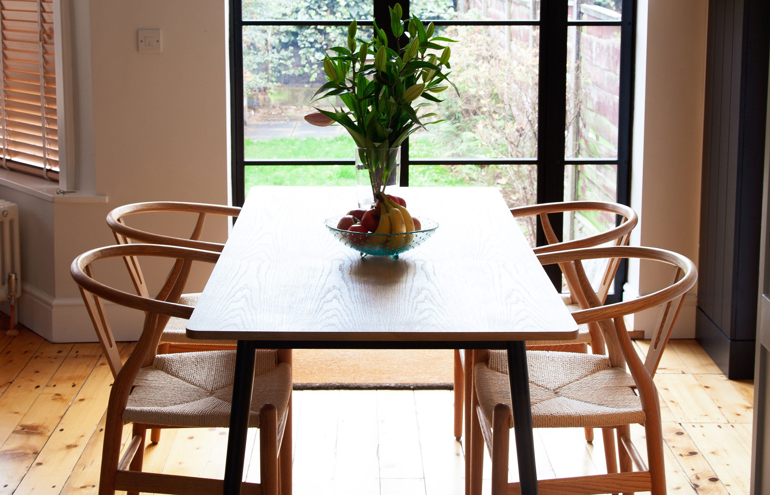 Open plan living chorlton Pink Kitchen